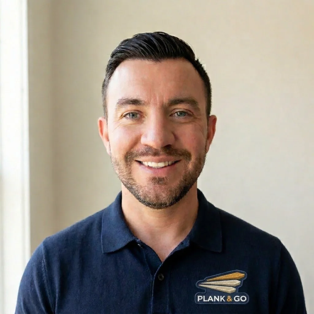 Alec McCullough, founder of Plank & Go, mobile flooring showroom Salt Lake City
