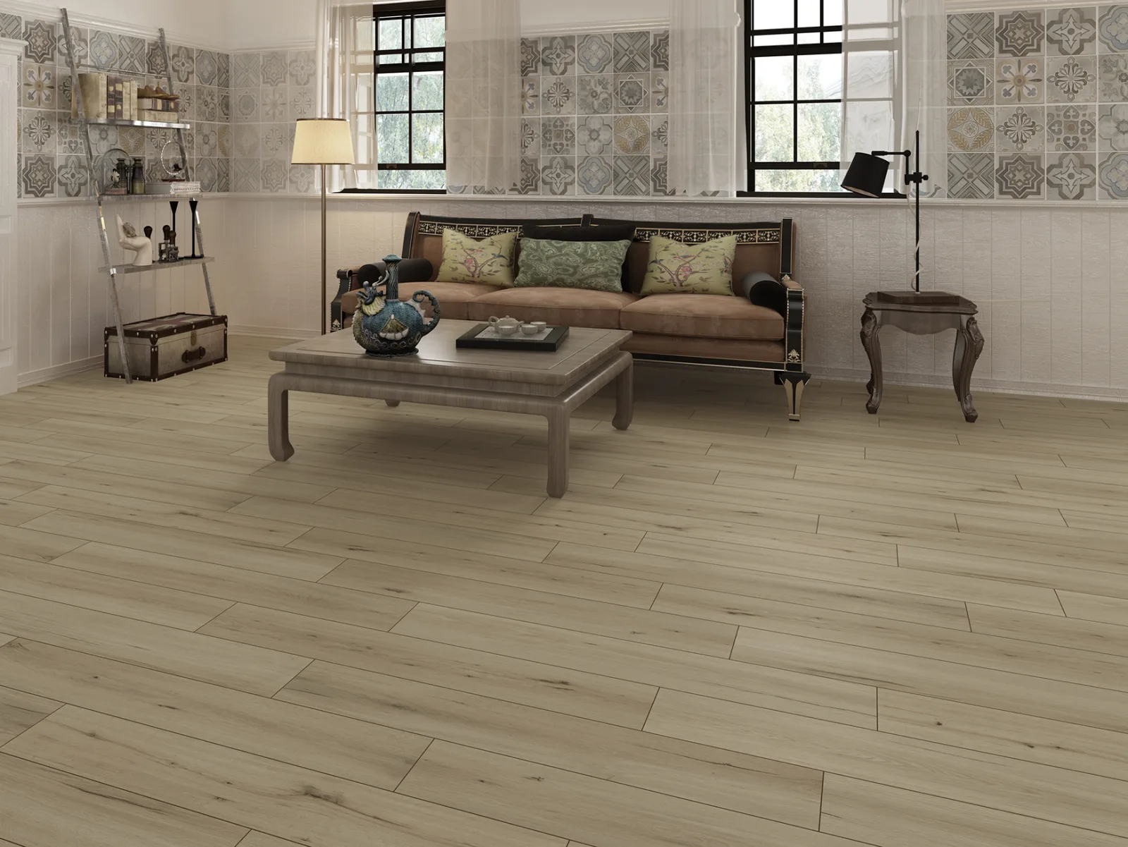 GemCore Lakeshore Hamlin waterproof laminate in a living room