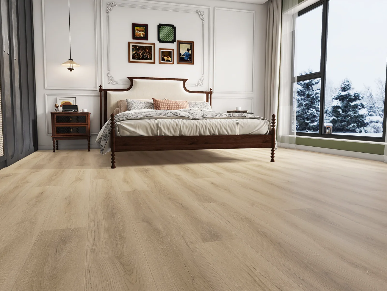 GemCore Seaside Cape May waterproof laminate, wide plank in a living room