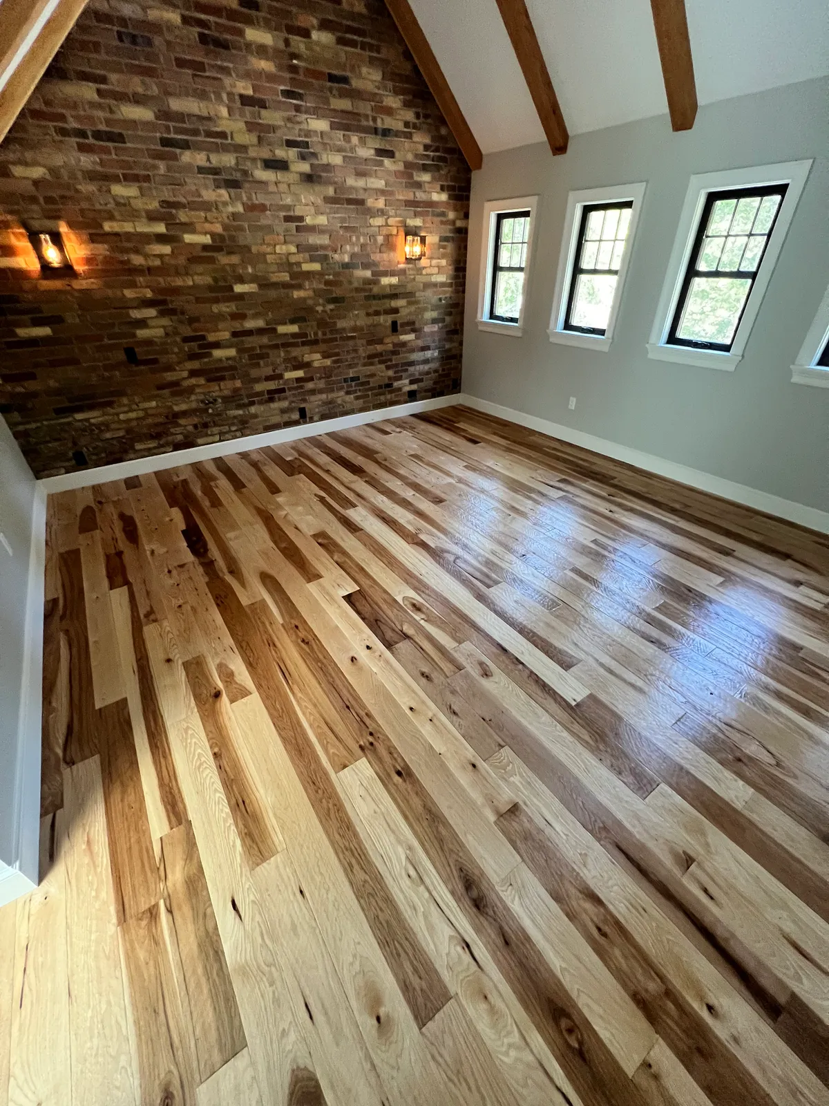 Engineered hardwood floor detail in a Utah home
