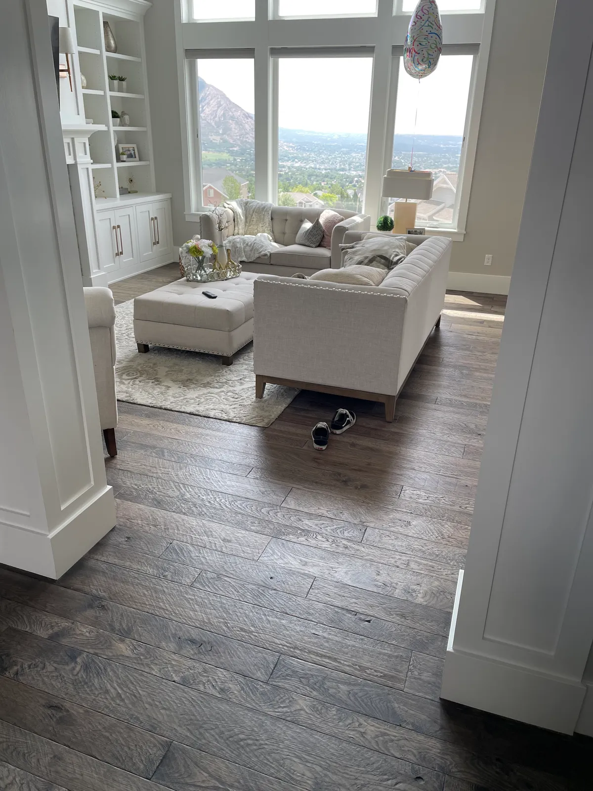 Furnished living room with hardwood floors, Riverton, UT