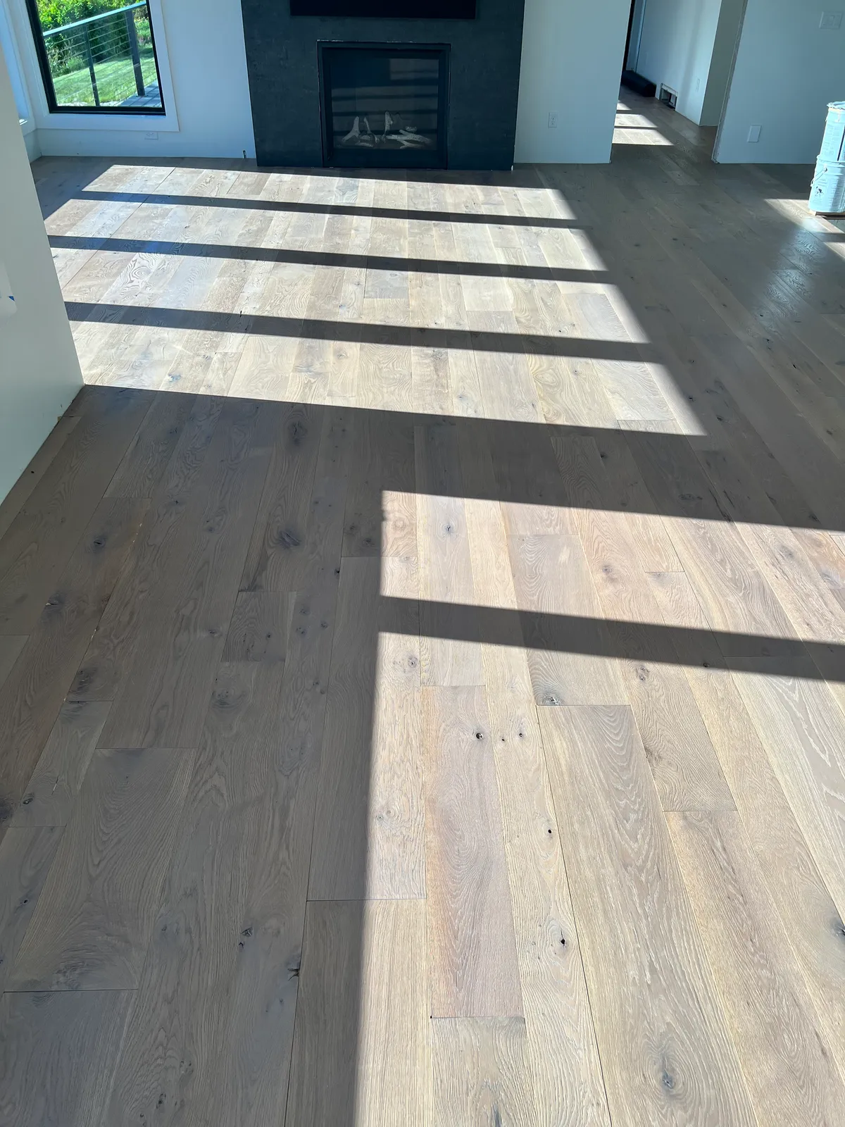 Modern living room with hardwood floors, valley view, Salt Lake City, UT