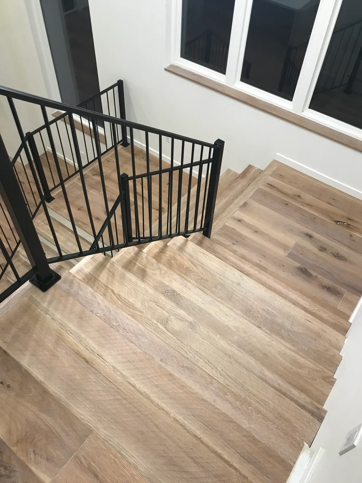 Hardwood staircase with railing detail, Provo, UT